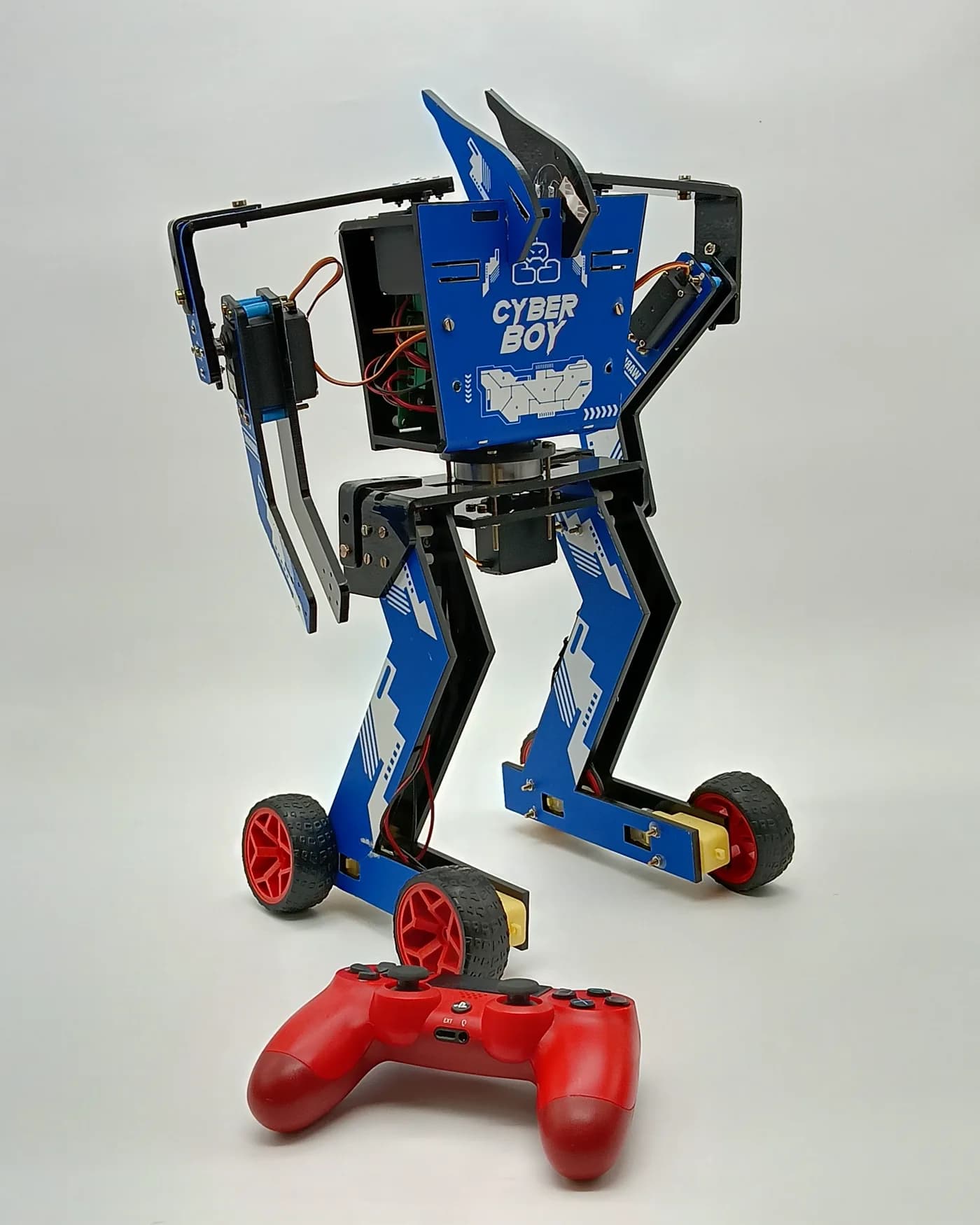 Close-up of a boxing robot chassis