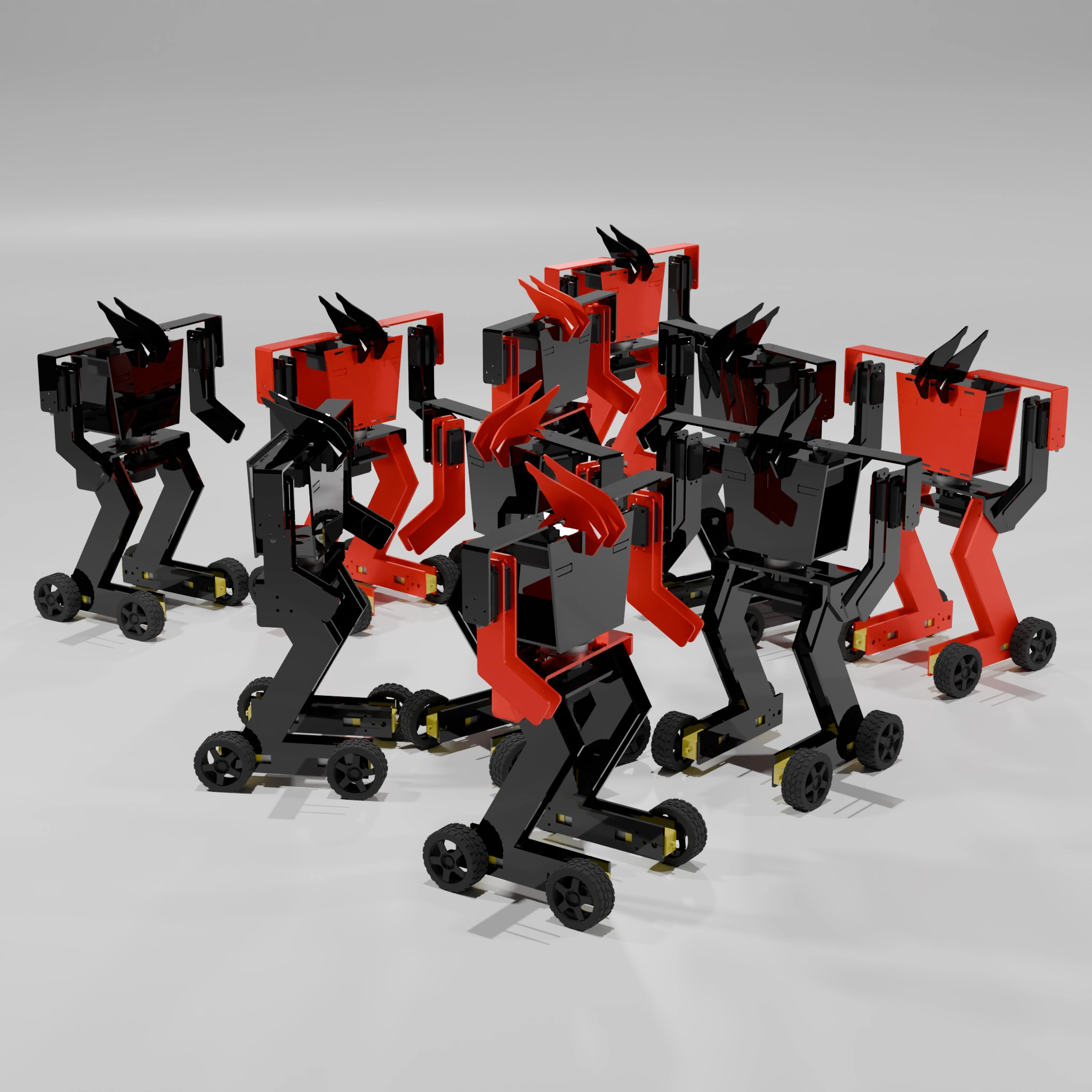 Boxing robots mid-fight