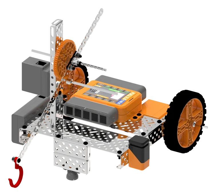 Motorised robotic crane with a winch